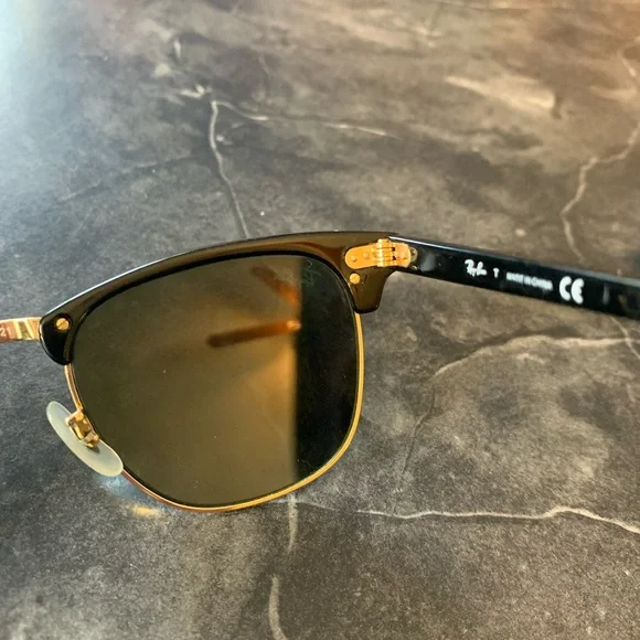 Ray-Ban 3016 Clubmaster Black Gold Tortoise Classics Sunglasses Black Gold - Picture 12 of 16